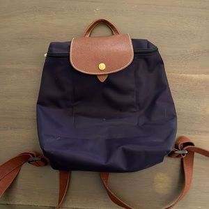 Longchamp Le Pilage Backpack in Purple Nylon